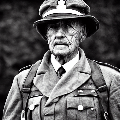 Premium Photo  A black and white portrait of a world war ii soldier.  ai-generated.